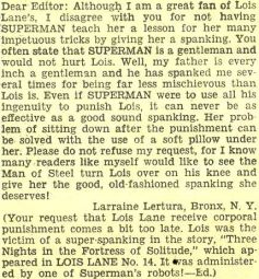 fear A fan letter asking for Superman to spank Lois Lane
