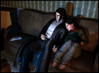 Girlfriend and boyfriend scene from The Darkness