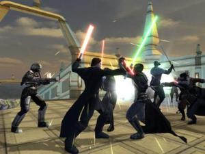 Star Wars: The Old Republic fighting with lightsabers
