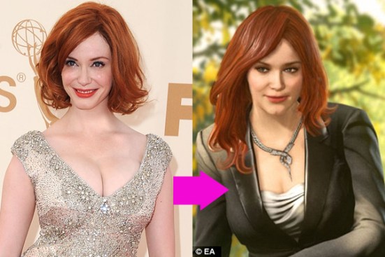 Christina in real life; Robert-Pattinson-as-Christina in Need for Speed: The Run.