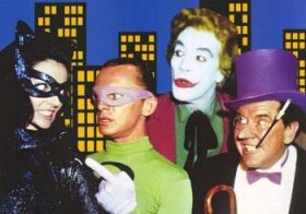 The Batman TV show villains - Catwoman, Riddler, Joker and Penguin