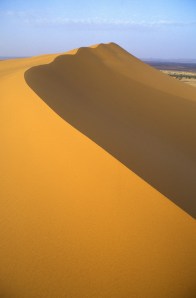 Sand dunes in the Moroccan desert of Northern Africa