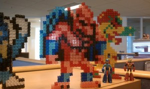 Computer game characters made from building blocks