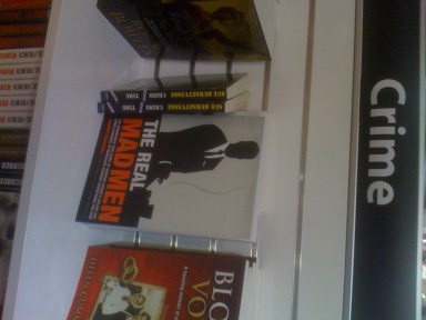 Book of "The Real Mad Men" placed in the Crime section. 