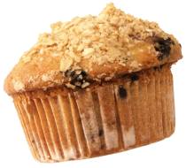 A muffin. Almond and blueberry, maybe