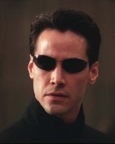 Neo from The Matrix - you know, those films everyone used to like but no-one talks about anymore. It's Keanu Reeves as Neo in The Matrix