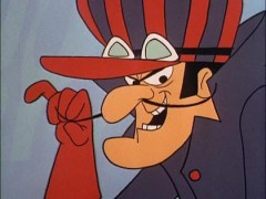 It's Snidely Whiplash from the "Wacky Racers". I always liked Mutley.