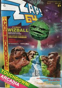 The cover of Zzap!64 from July 1987, which Wizball on the cover.