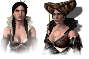 Philippa Eilhart and Síle de Tansarville from The Witcher 2. 