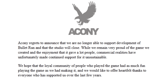 Acony's closing message.