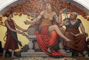 A politician gets paid off for some kind of favour in a painting from 1896.