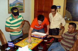 Four people playing Risk. In Venezuala, apparently.