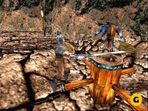 A screenshot of Die By The Sword, with your knight versus a kobold. 