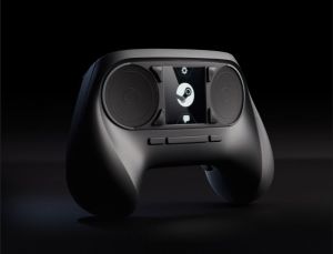 Valve's Steam Controller. It's black on a black background.