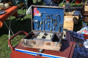 Some secondhand tools at a flea market. 