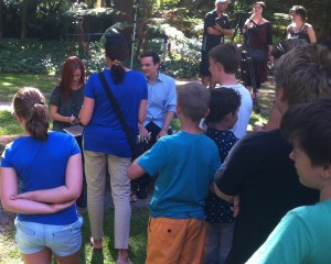 Hex and Bajo sign autographs for their young fans.