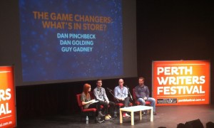 The last session of the day was STILL just four people sitting on a stage. Talk about sequilitis!